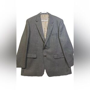 Ralph Lauren Macy's Mens Gray 100% Wool 46R Two Button Suit Jacket